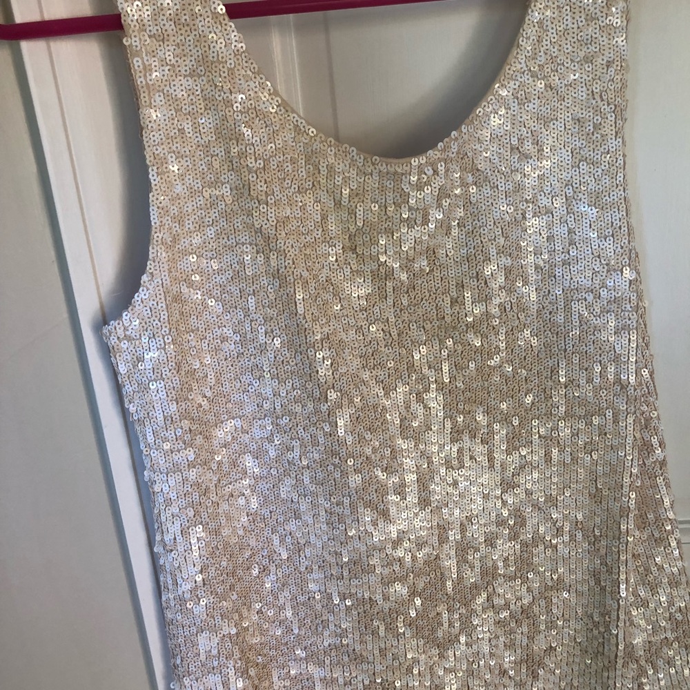 J Cree Sequin Tank Top